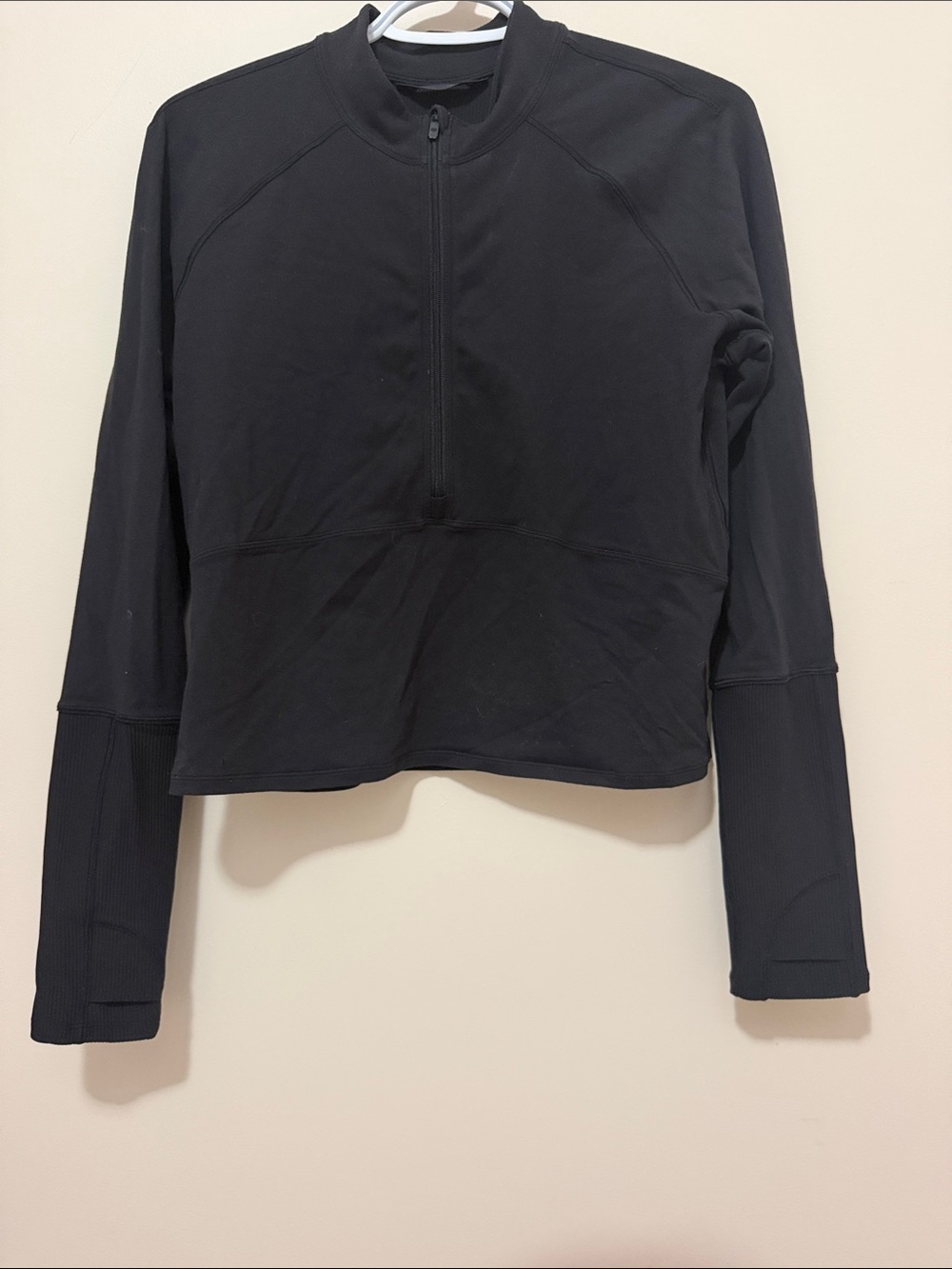 lululemon athletica Black Half-Zip Crop Top